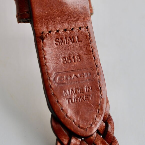 Coach Women's Vintage Brown Woven Leather Buckle Waist Belt 8518 Size Small - Picture 4 of 5